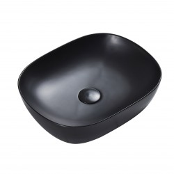 SAMPLE SALE-465*375*115mm Above Counter Rectangle Matt Black Ceramic Basin Counter Top Wash Basin SAMPLE SALE-465*375*115mm Above Counter Rectangle Matt Black Ceramic Basin Counter Top Wash Basin